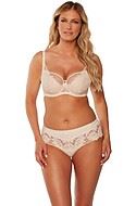 Romantic big cup bra, sheer inlays, flowers, B to I-cup